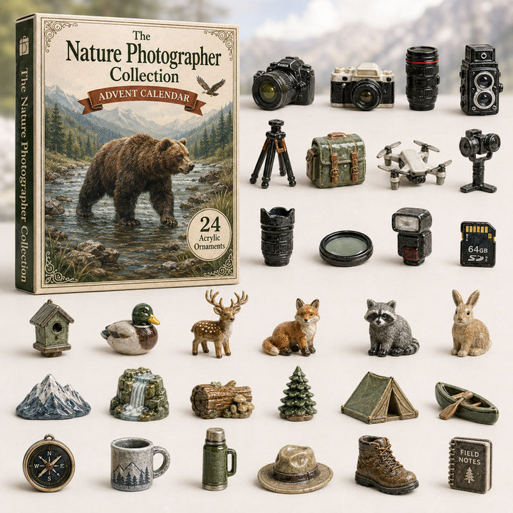 CHRISTMAS KICKOFF 40% OFF - Wildlife Photography Advent Calendar 2026 - 24-Day Festive Countdown, Acrylic Charms Blind Box - Gift For Photography Lovers AC0TH012
