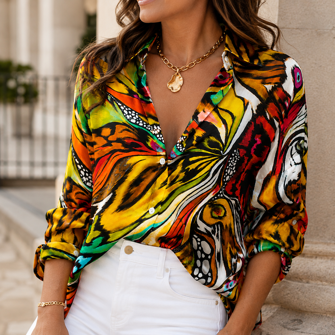 Wings of Wonder Women's Plus Size Casual Shirt Long Sleeve NCU0PT184