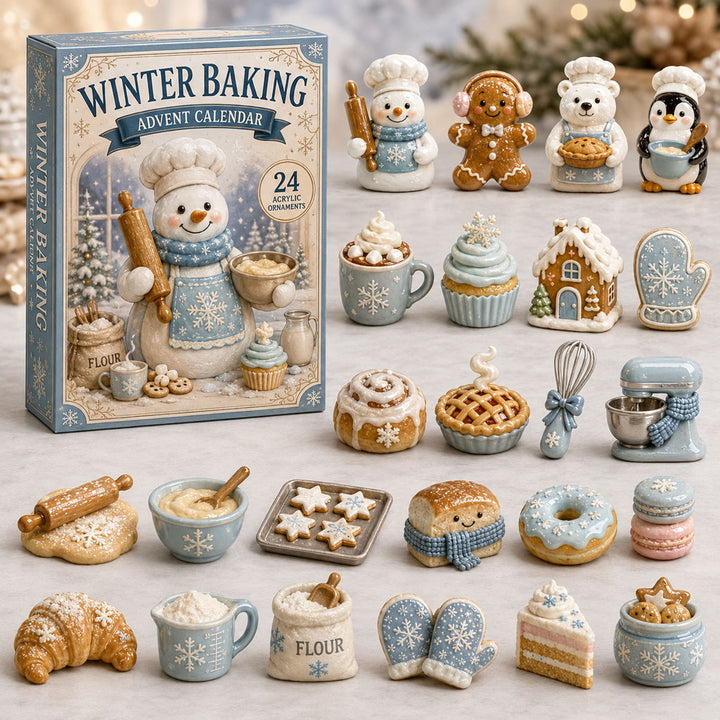 CHRISTMAS KICKOFF 40% OFF - Winter Baking Advent Calendar 2026 - 24-Day Festive Countdown, Acrylic Charms Blind Box - Gift For Baking Lovers AC0TM077