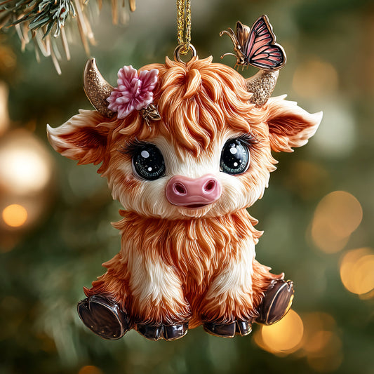 Winter Cow Mica Ornament NCU0HT054