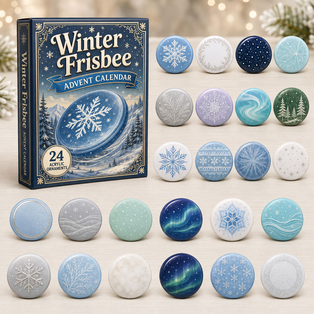 CHRISTMAS KICKOFF 40% OFF - Winter Frisbee Advent Calendar 2026 - 24-Day Festive Countdown, Acrylic Charms Blind Box - Gift For Frisbee Lovers AC0NT060
