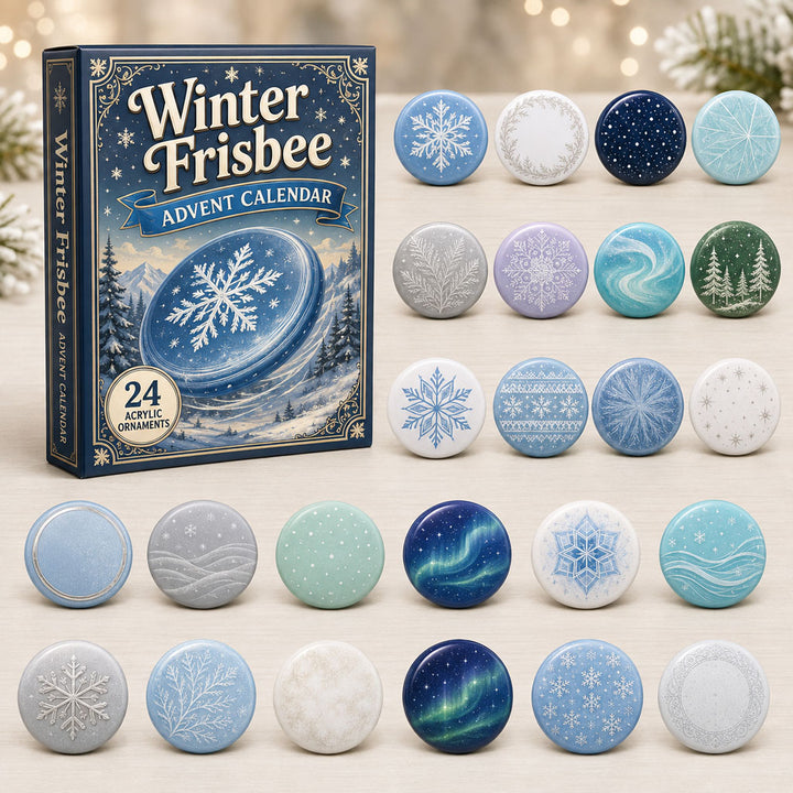 CHRISTMAS KICKOFF 40% OFF - Winter Frisbee Advent Calendar 2026 - 24-Day Festive Countdown, Acrylic Charms Blind Box - Gift For Frisbee Lovers AC0NT060