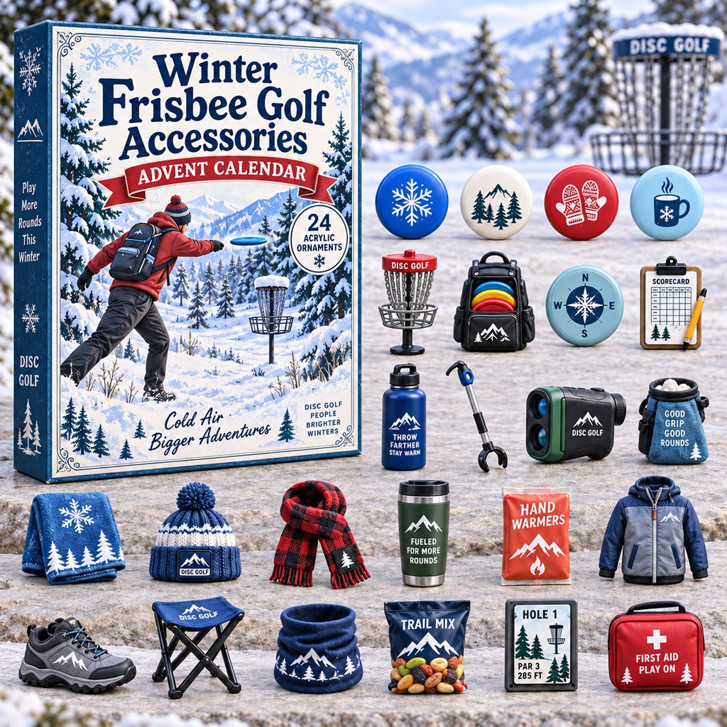 CHRISTMAS KICKOFF 40% OFF - Winter Frisbee Golf Advent Calendar 2026 - 24-Day Festive Countdown, Acrylic Charms Blind Box - Gift For Frisbee Golf Lovers AC0NT255