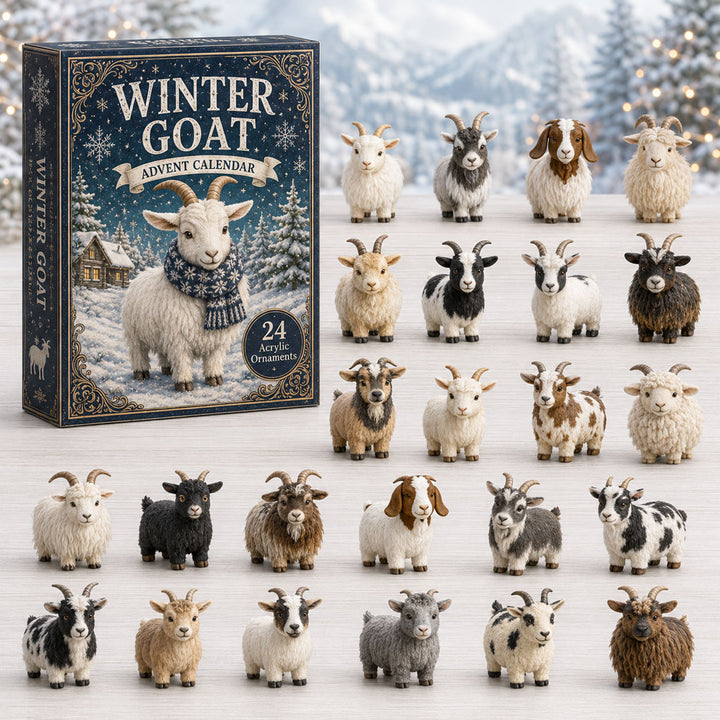 CHRISTMAS KICKOFF 40% OFF - Winter Goat Advent Calendar 2026 - 24-Day Festive Countdown, Acrylic Charms Blind Box - Gift For Goat Lovers AC0NT194