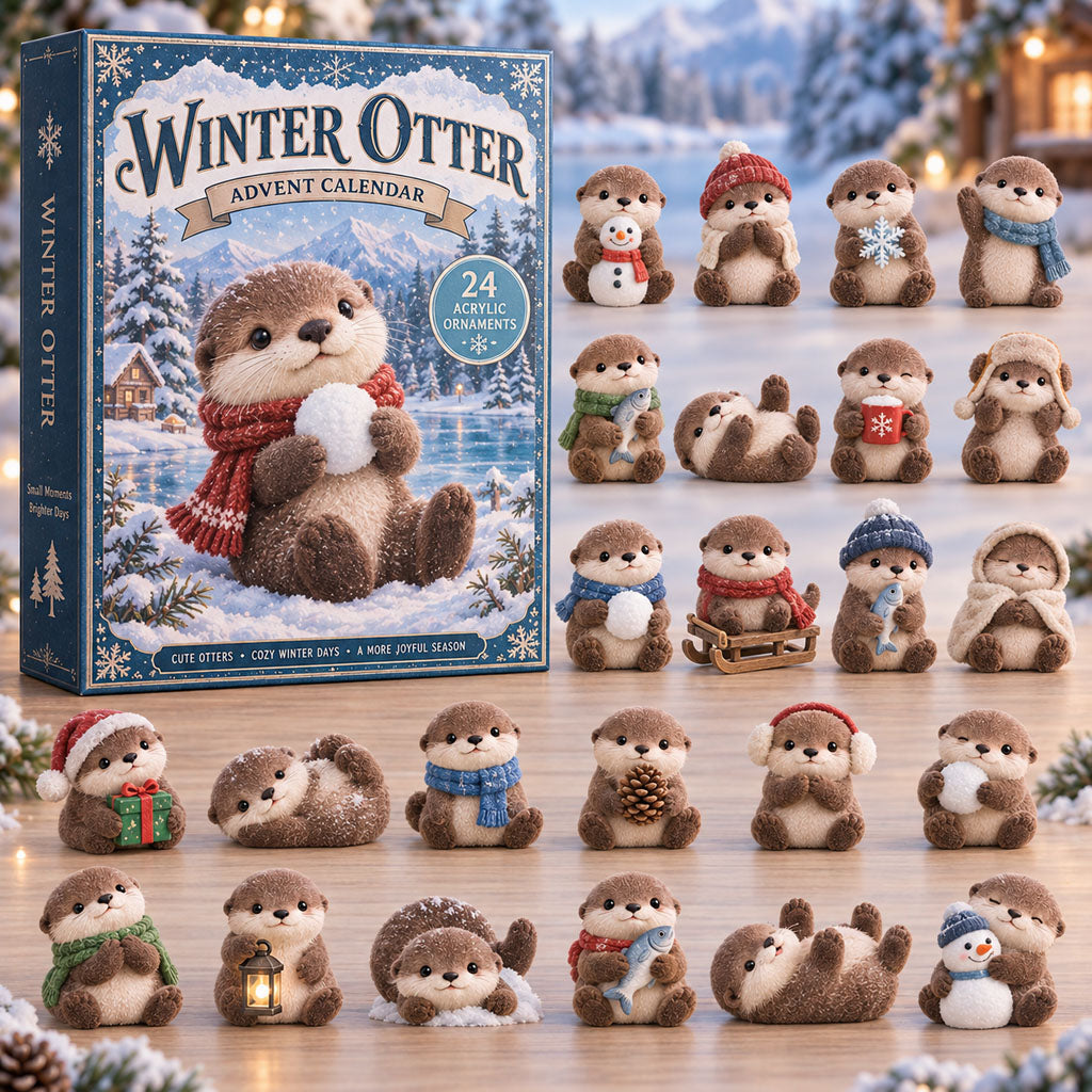 CHRISTMAS KICKOFF 40% OFF - Winter Otter Advent Calendar 2026 - 24-Day Festive Countdown, Acrylic Charms Blind Box - Gift For Otter Lovers AC0TM272
