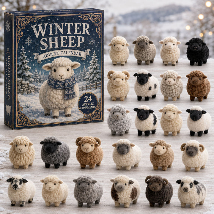 CHRISTMAS KICKOFF 40% OFF - Winter Sheep Advent Calendar 2026 - 24-Day Festive Countdown, Acrylic Charms Blind Box - Gift For Farm Lovers AC0TM020