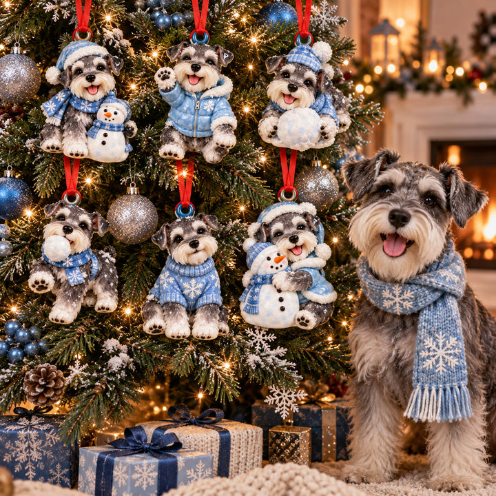 Winter Snow Schnauzer Acrylic Ornament Gift Set NCU0HT248