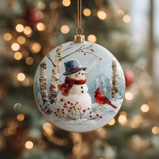 Winter Snowman Glow Ceramic Ornament NCU0DH279