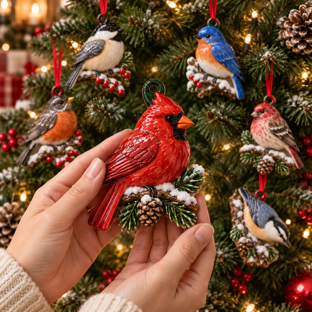 Winter Songbirds Acrylic Ornament Gift Set NCU0HT166