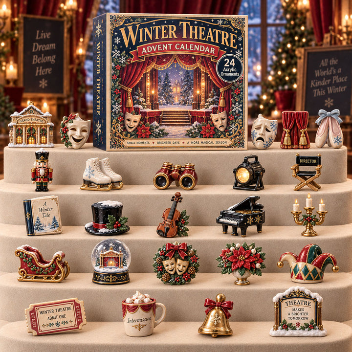 CHRISTMAS KICKOFF 40% OFF - Winter Theatre Advent Calendar 2026 - 24-Day Festive Countdown, Acrylic Charms Blind Box - Gift For Theatre Lovers AC0TM303