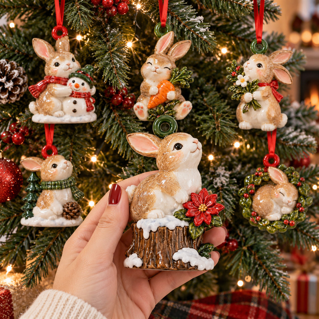 Winter Woodland Bunny Acrylic Ornament Gift Set NCU0HT245
