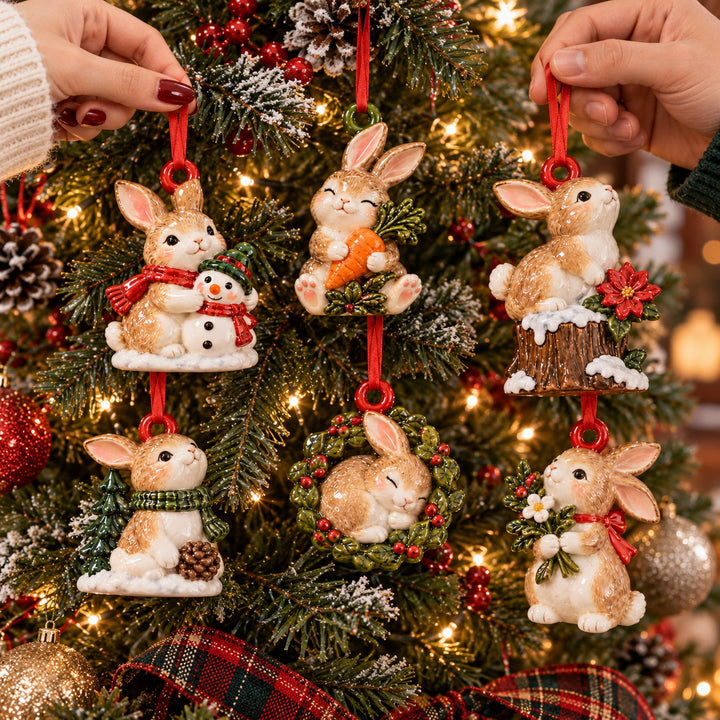Winter Woodland Bunny Acrylic Ornament Gift Set NCU0HT245