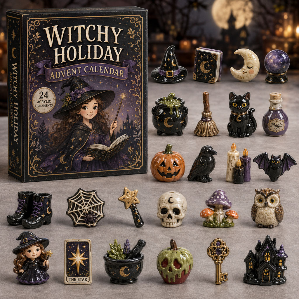 HALLOWEEN KICKOFF 40% OFF - Witchy Magic Advent Calendar 2026 - 24-Day Festive Countdown, Acrylic Charms Blind Box - Gift For Halloween Lovers AC0TM030