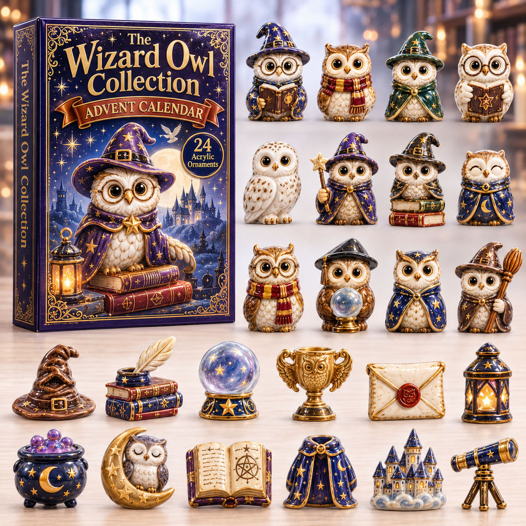 CHRISTMAS KICKOFF 40% OFF - Wizard Owl Collection Advent Calendar 2026 - 24-Day Festive Countdown, Acrylic Charms Blind Box - Gift For Owl Lovers
