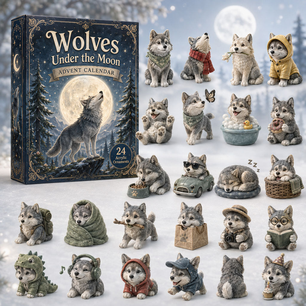 CHRISTMAS KICKOFF 40% OFF - Wolves Collection Advent Calendar 2026 - 24-Day Festive Countdown, Acrylic Charms Blind Box - Gift For Wolf Lovers AC0TH047