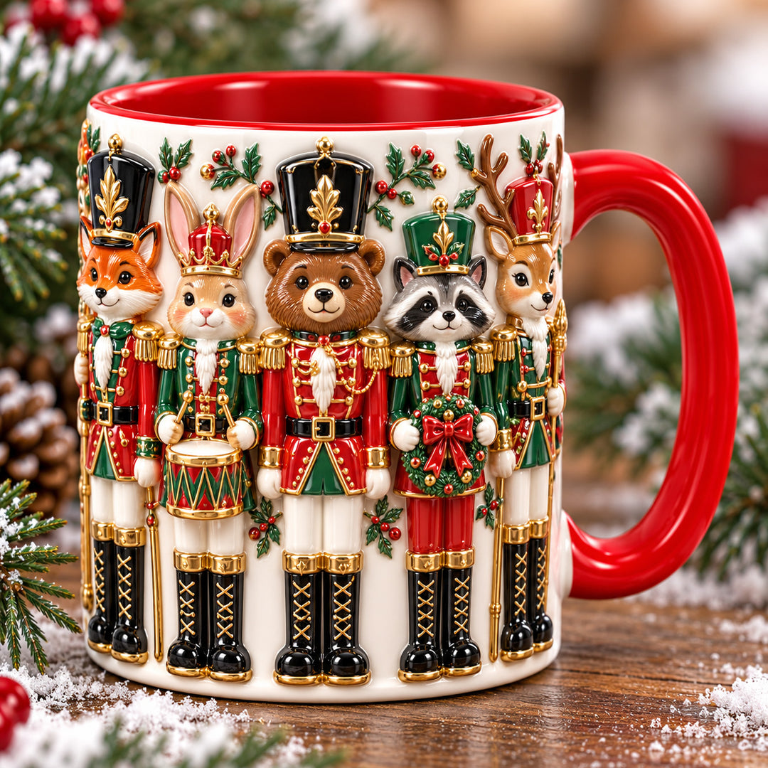 Woodland Nutcrackers Christmas 3D Effect Printed Accent Mug NCU0HT310