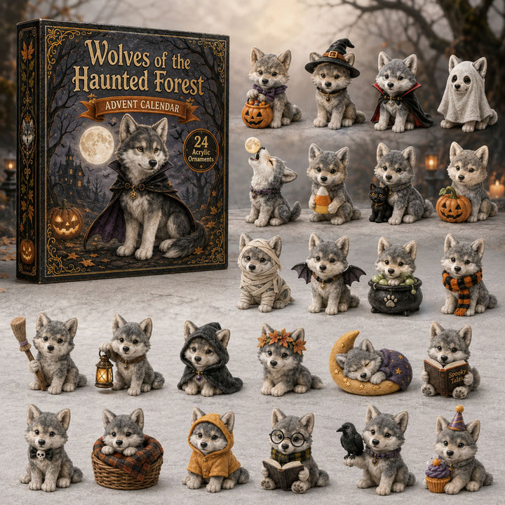 CHRISTMAS KICKOFF 40% OFF - Woodland Wolf Advent Calendar 2026 - 24-Day Festive Countdown, Acrylic Charms Blind Box - Gift For Wolf Lovers AC0TH049
