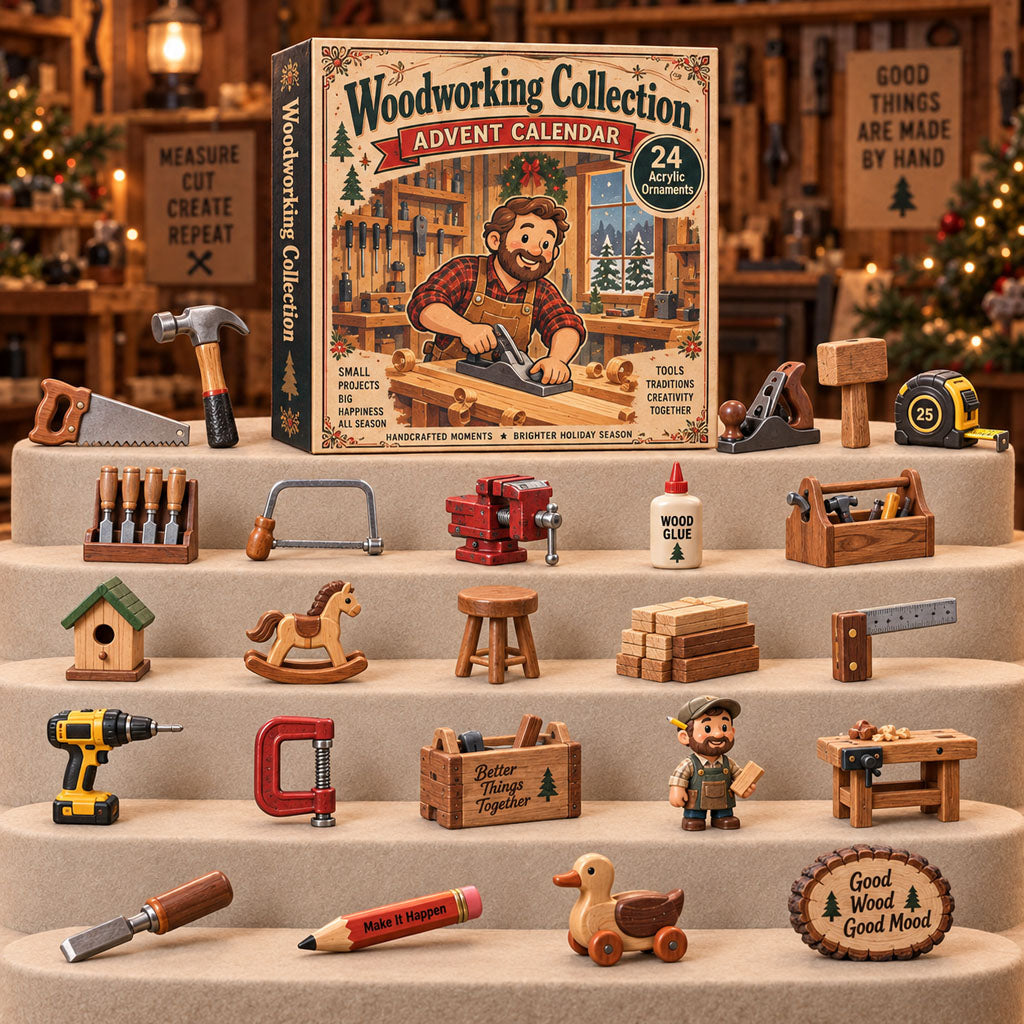 CHRISTMAS KICKOFF 40% OFF - Woodworking Collection Advent Calendar 2026 - 24-Day Festive Countdown, Acrylic Charms Blind Box - Gift For Woodworking Lovers AC0TH244