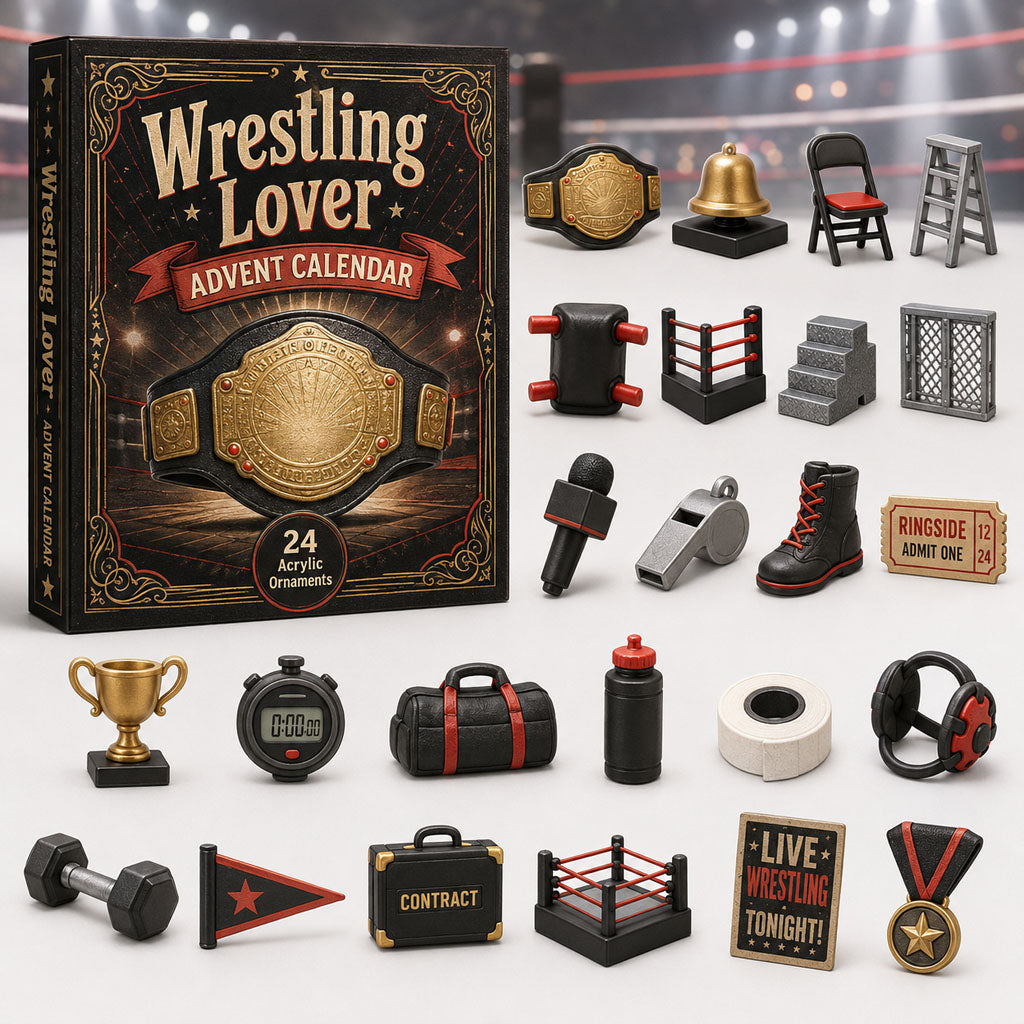 CHRISTMAS KICKOFF 40% OFF - Wrestling Lover Advent Calendar 2026 - 24-Day Festive Countdown, Acrylic Charms Blind Box - Gift For Sport Lovers AC0HA069
