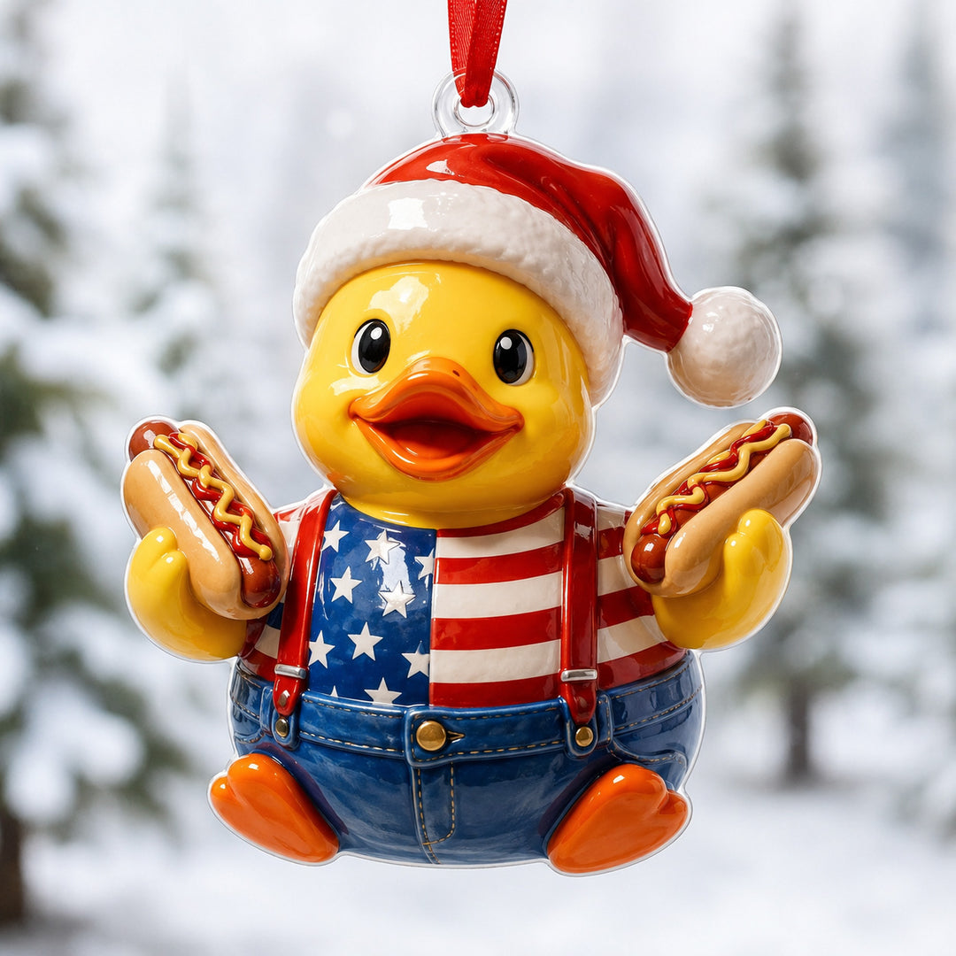 Xmas American Rubber Duck Mica Ornament NCU0HT053