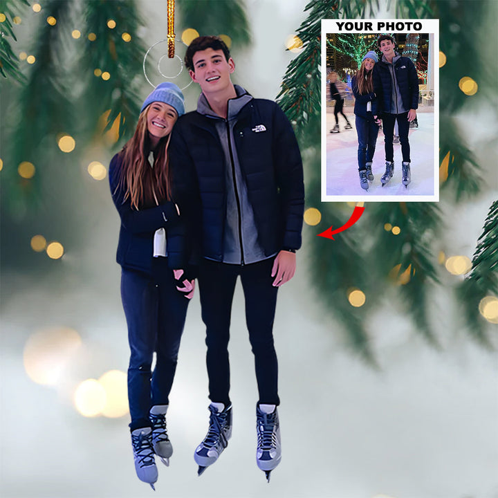 You And Me - Personalized Photo Mica Ornament - Christmas Gift For Ice Skate Players, Ice Skate Lovers