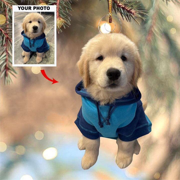 Yappy Holidays - Personalized Photo Mica Ornament - Gift For Pet Lovers, Pet Owners, Family Members