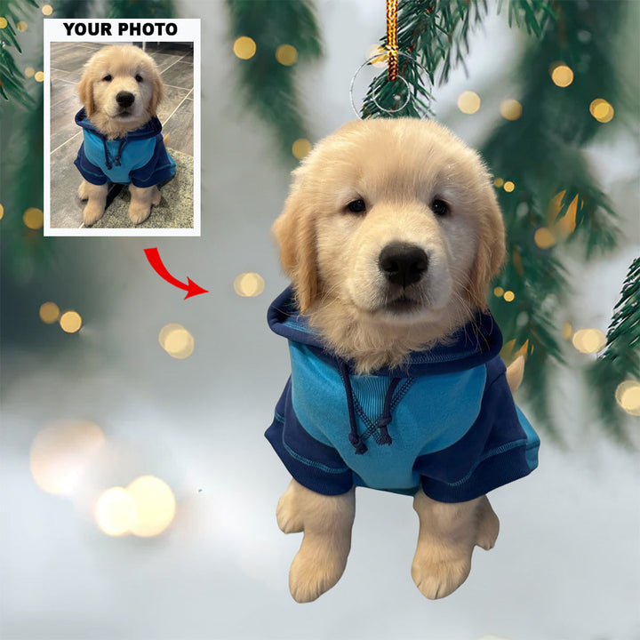 Yappy Holidays - Personalized Photo Mica Ornament - Gift For Pet Lovers, Pet Owners, Family Members
