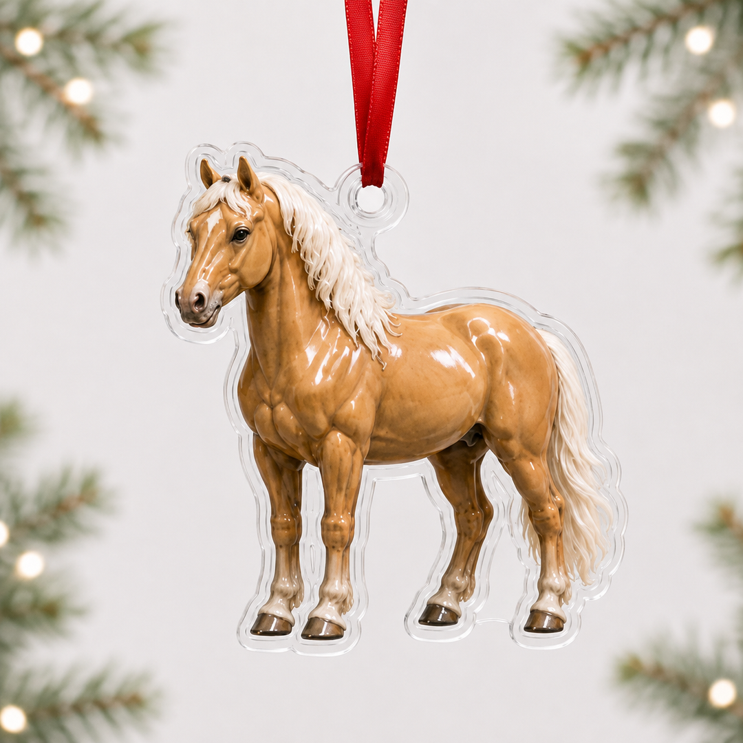 Yellow Horse Mica Ornament NCU0NT037