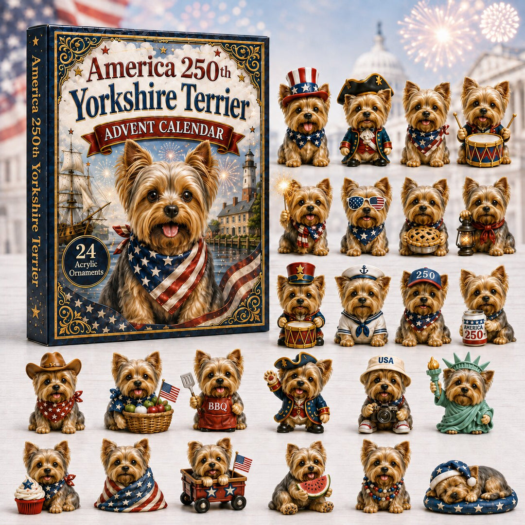 CHRISTMAS KICKOFF 40% OFF - Yorkshire Terrier Advent Calendar 2026 - 24-Day Festive Countdown, Acrylic Charms Blind Box - Gift For Dog Lovers