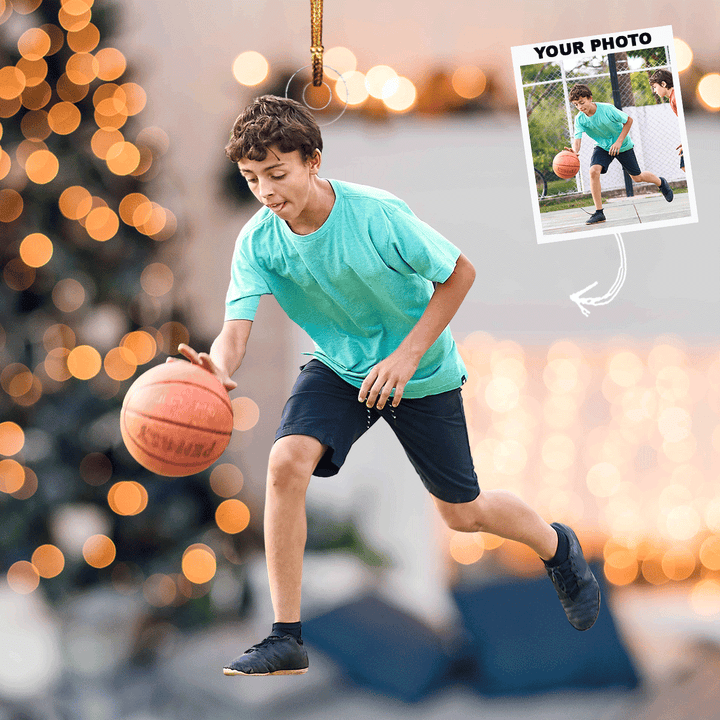 Young Spirit - Personalized Photo Mica Ornament - Gift For Baseketball Lover, Sport Lover, Family Member