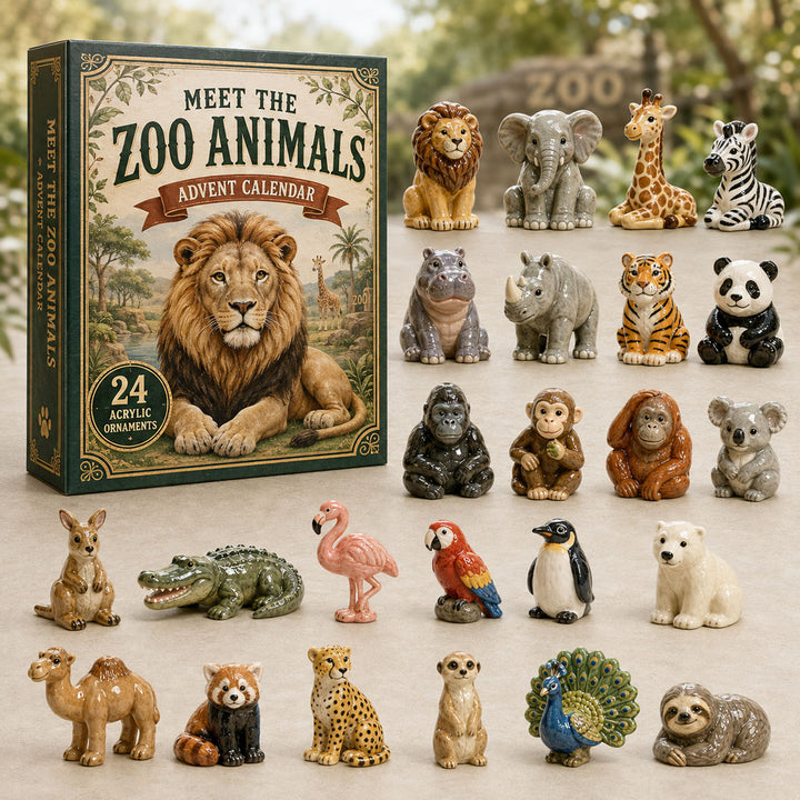 CHRISMAST KICKOFF 40% OFF - Zoo Animals Kingdom Advent Calendar 2026 - 24-Day Festive Countdown, Acrylic Charms Blind Box - Gift For Animal Lovers AC0TM191