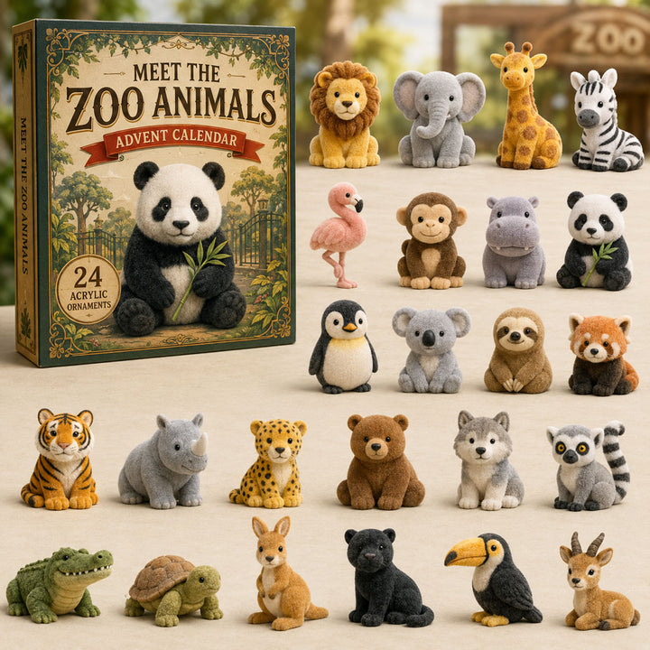CHRISMAST KICKOFF 40% OFF - Zoo Animals World Advent Calendar 2026 - 24-Day Festive Countdown, Acrylic Charms Blind Box - Gift For Animal Lovers AC0TM190