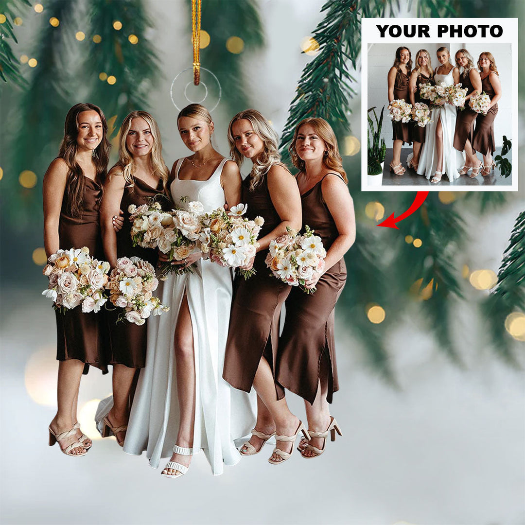 Happily ever after - Personalized Photo Mica Ornament - Christmas, Anniversary Gift For Couple, Wedding Couple