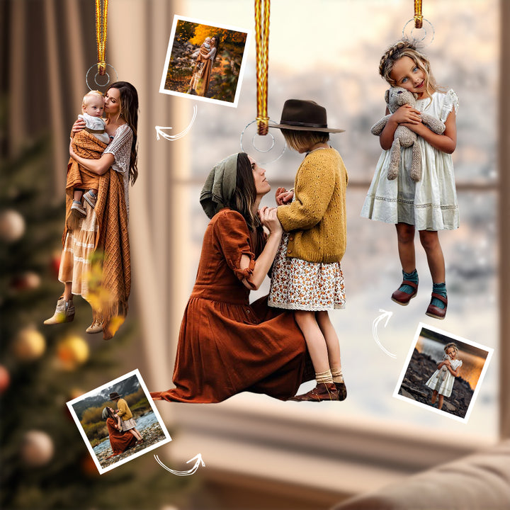 Beloved Moments - Personalized Photo Mica Ornament - Christmas Gift For Family, Family Members