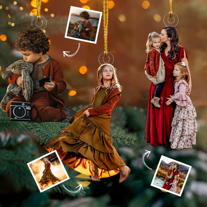 Beloved Moments - Personalized Photo Mica Ornament - Christmas Gift For Family, Family Members