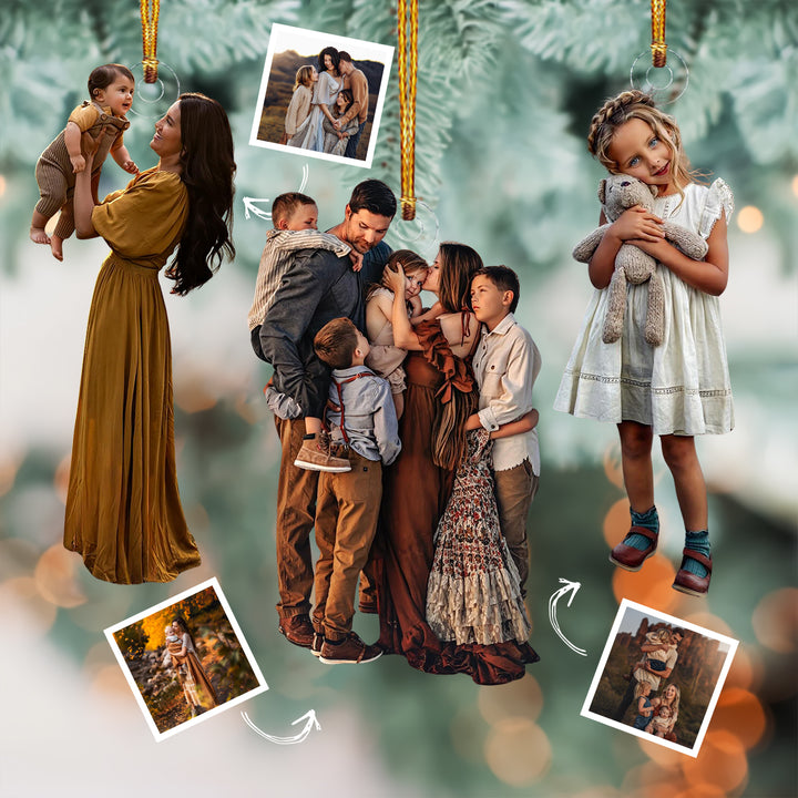 Beloved Moments - Personalized Photo Mica Ornament - Christmas Gift For Family, Family Members