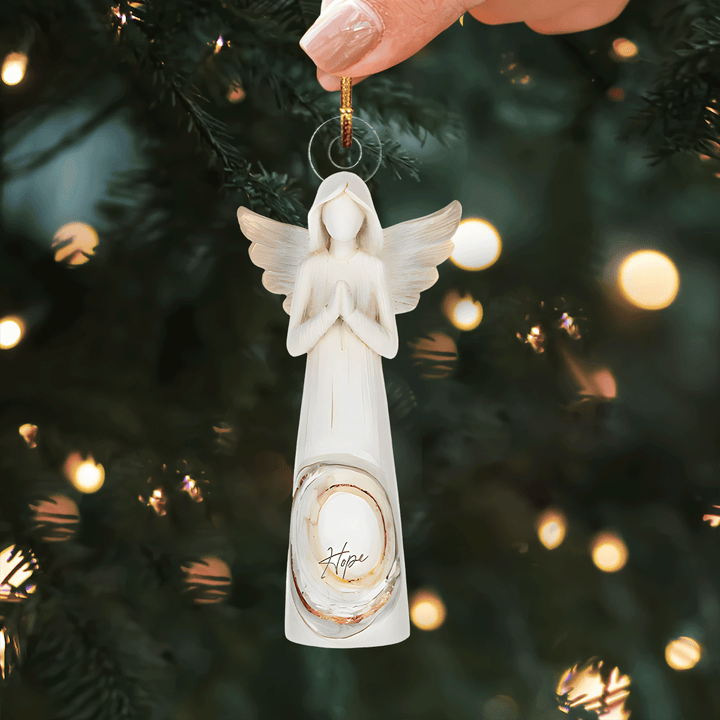 Faith Hope Love Angel Mica Ornament  NCU0TL026