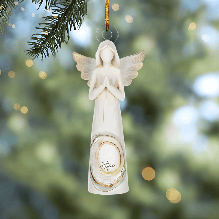 Faith Hope Love Angel Mica Ornament  NCU0TL026