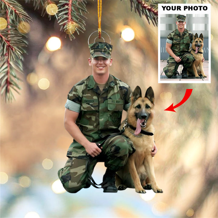 Loyal Companions - Personalized Photo Mica Ornament - Customized Photo Ornament - Christmas Gift For Army, Soldiers