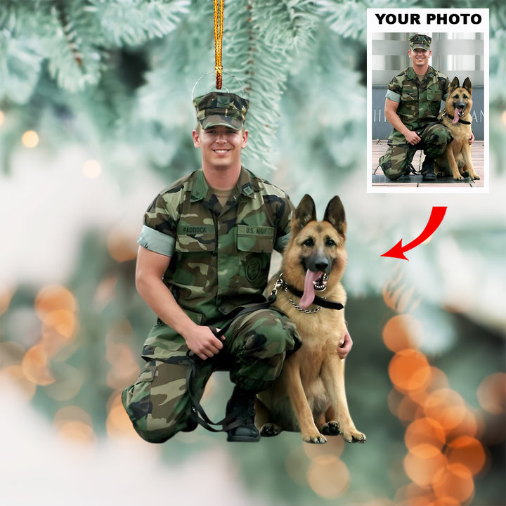 Loyal Companions - Personalized Photo Mica Ornament - Customized Photo Ornament - Christmas Gift For Army, Soldiers
