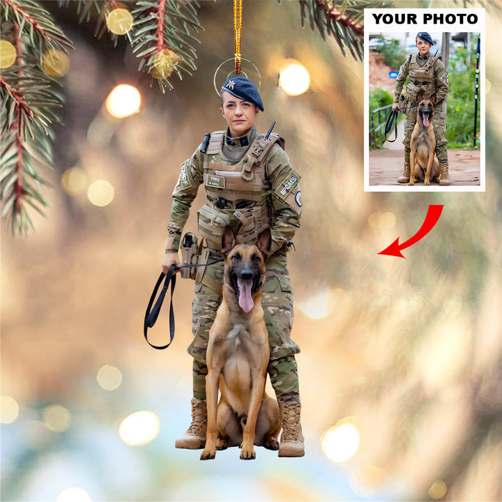 Paws Of Honor - Personalized Photo Mica Ornament - Customized Photo Ornament - Christmas Gift For Veterans, Soldiers