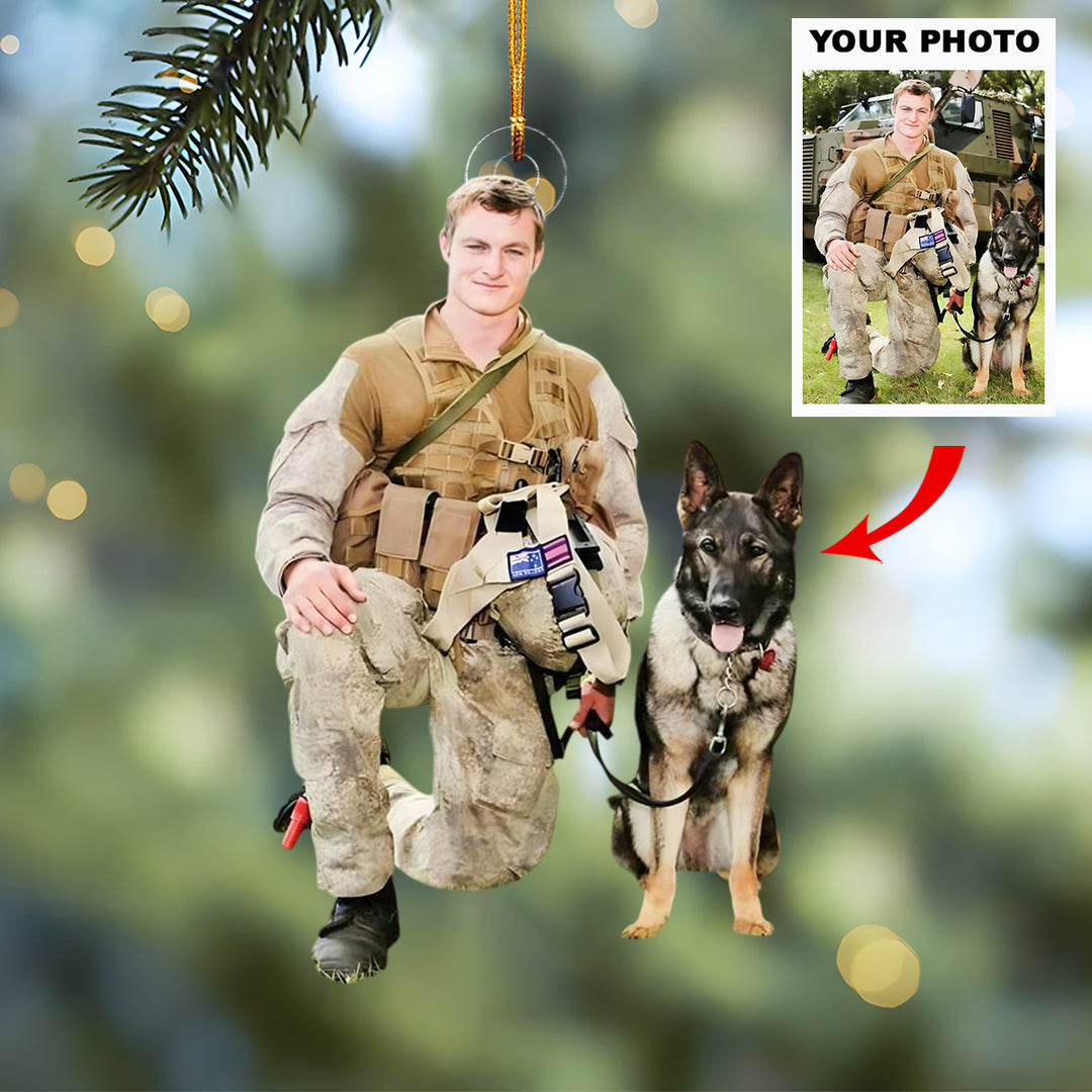 Guardian Bonds - Personalized Photo Mica Ornament - Customized Photo Ornament - Christmas Gift For Veterans, Soldiers