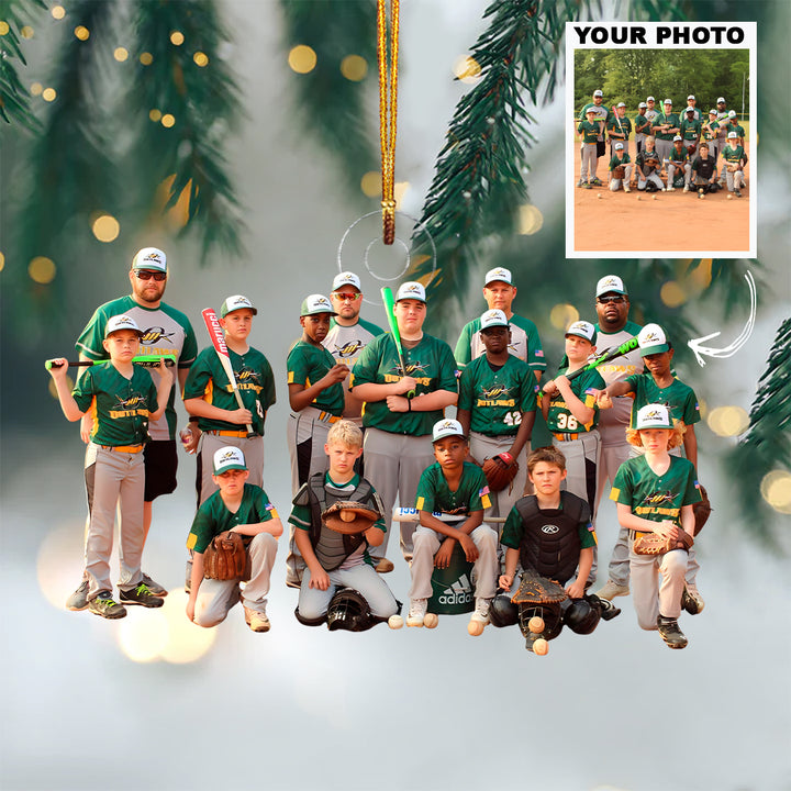 Champion Team Spirit - Personalized Photo Mica Ornament - Christmas Gift For Baseball Lovers