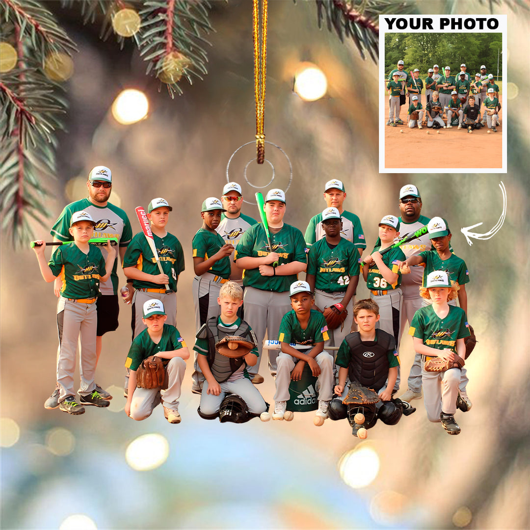 Champion Team Spirit - Personalized Photo Mica Ornament - Christmas Gift For Baseball Lovers