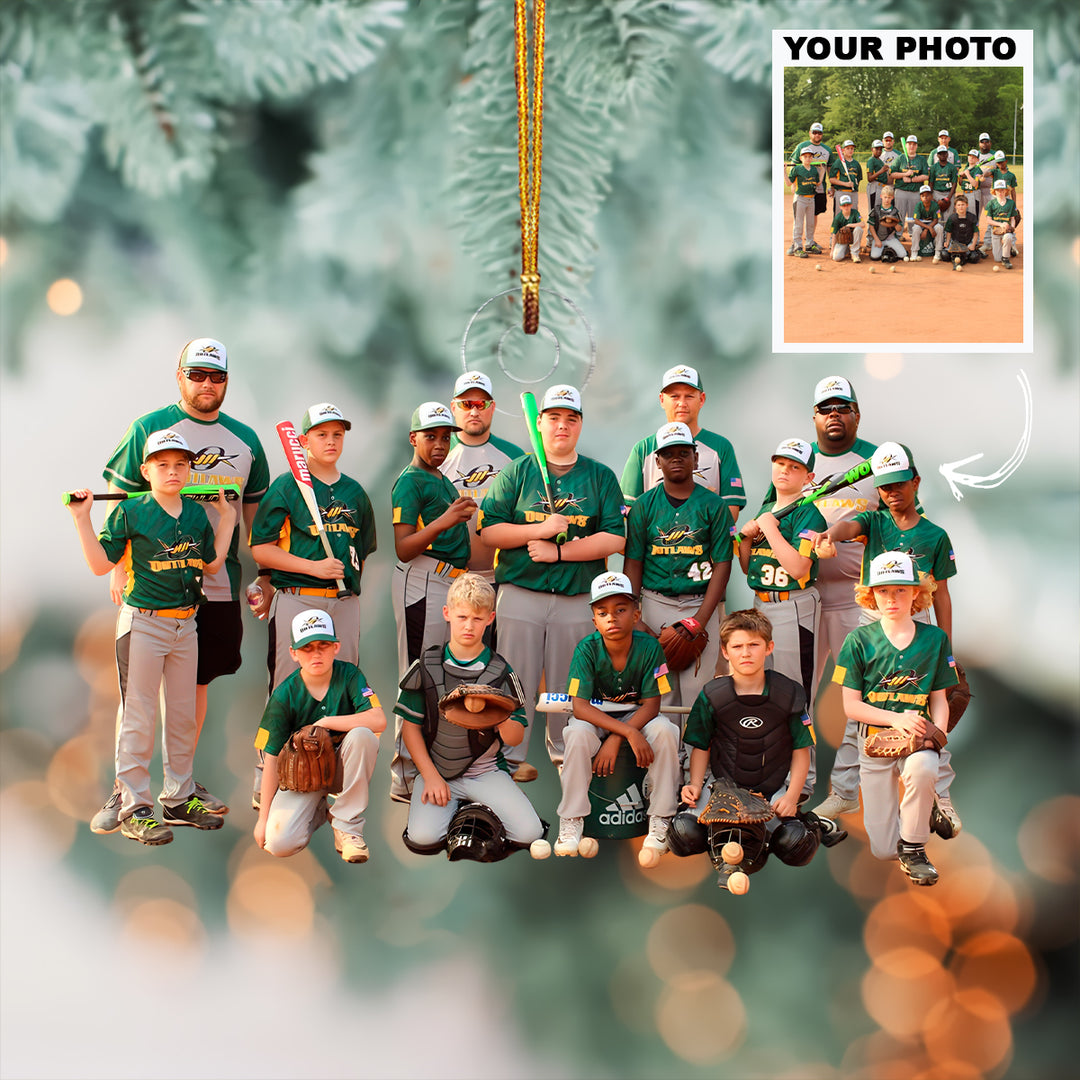 Champion Team Spirit - Personalized Photo Mica Ornament - Christmas Gift For Baseball Lovers