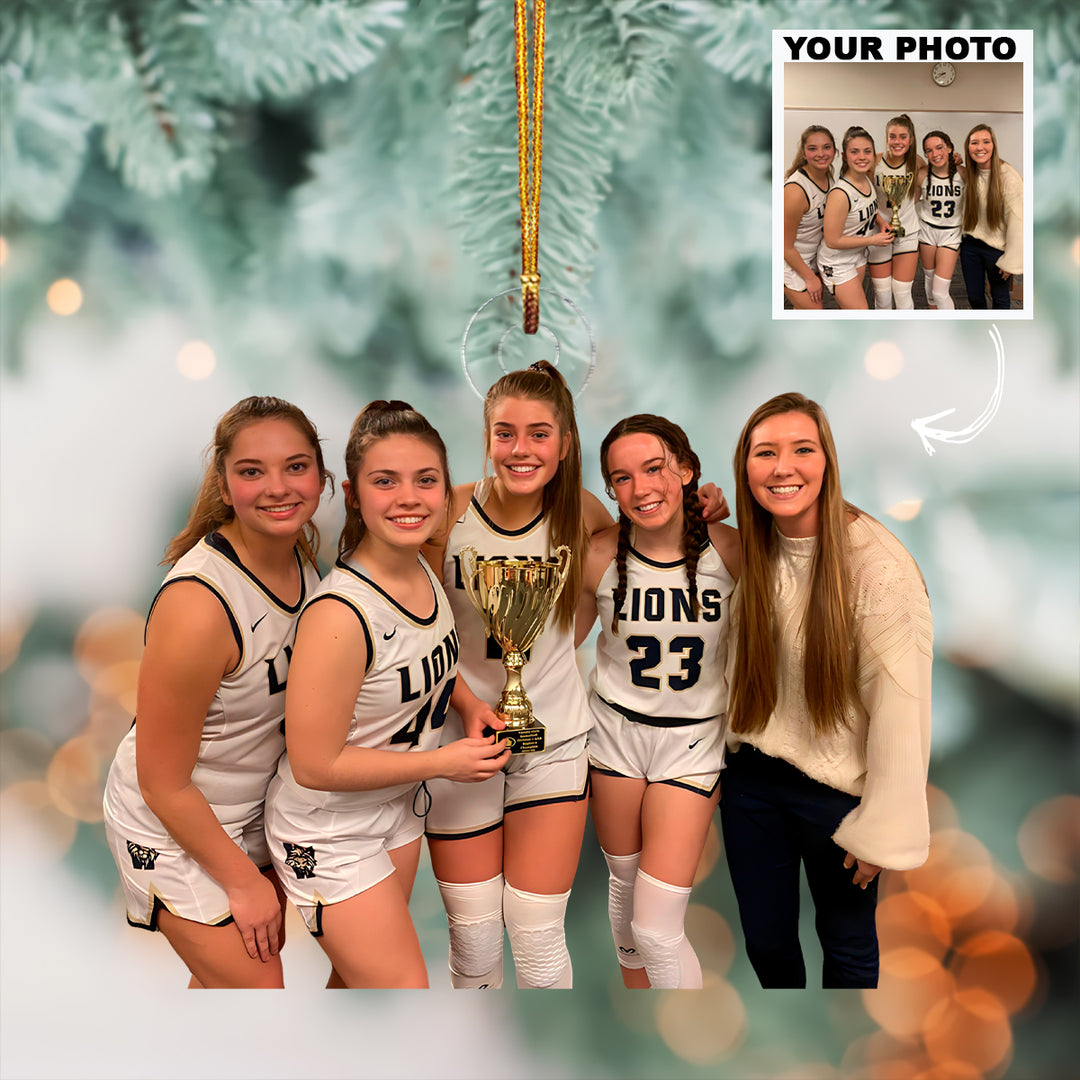 Championship Glory - Personalized Photo Mica Ornament - Christmas Gift For Family Members, Kids, Basketball Lovers