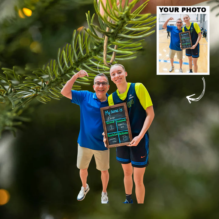 Proud Coach Moment - Personalized Photo Mica Ornament - Christmas Gift For Family Members, Kids, Basketball Lovers