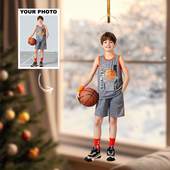 Game Day Confidence - Personalized Photo Mica Ornament - Christmas Gift For Family Members, Kids, Basketball Lovers
