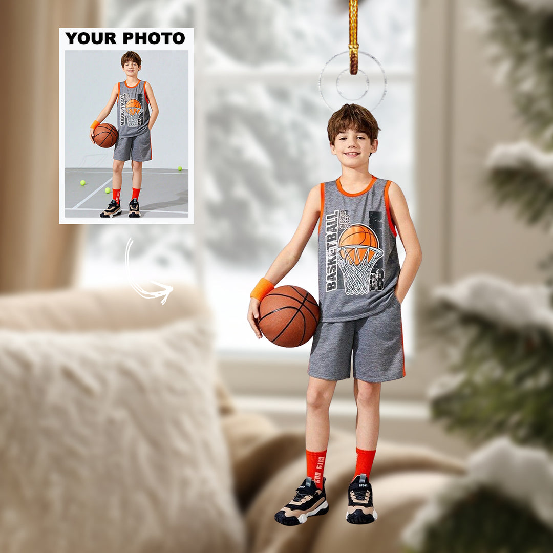 Game Day Confidence - Personalized Photo Mica Ornament - Christmas Gift For Family Members, Kids, Basketball Lovers
