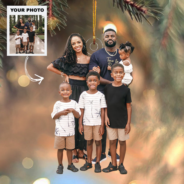 Our Family - Personalized Photo Mica Ornament - Customized Your Photo Ornament - Christmas Gift For Family Members
